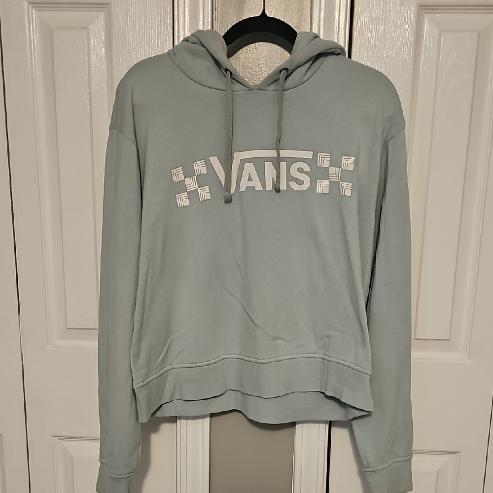 Vans Gray Crop Hoodie Sweatshirt Long Sleeve